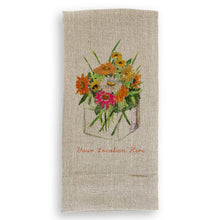 Load image into Gallery viewer, Square Vase with Flowers and Location
