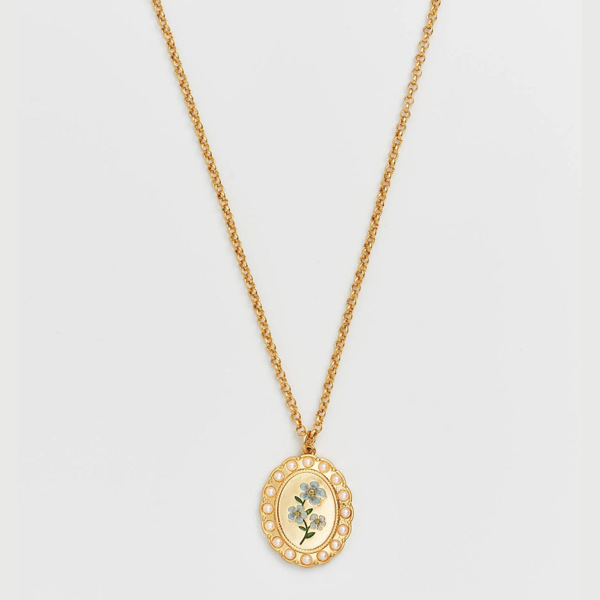 Forget Me Not Cameo Necklace