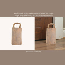 Load image into Gallery viewer, Object - Brown Wood Door Stopper with Rope Handle, 10 in.
