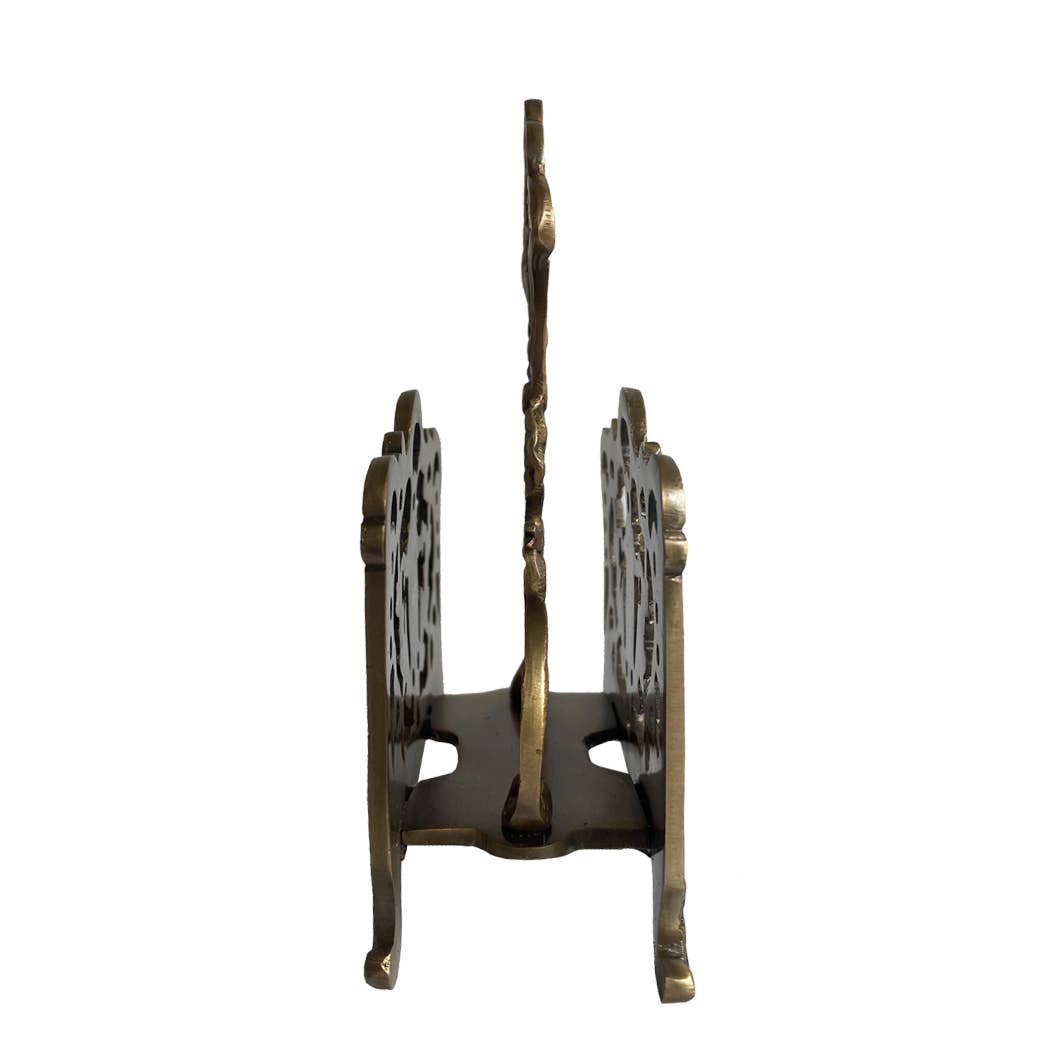 Antiqued Brass Napkin | Letter Holder | 5” | Home Accents