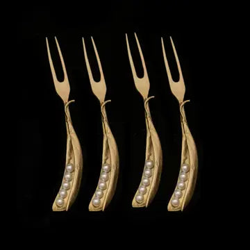 Michael Michaud Table Art - Peapod 4 Piece Cocktail Fork Set