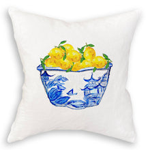Load image into Gallery viewer, Blue &amp; White Bowl with Lemons
