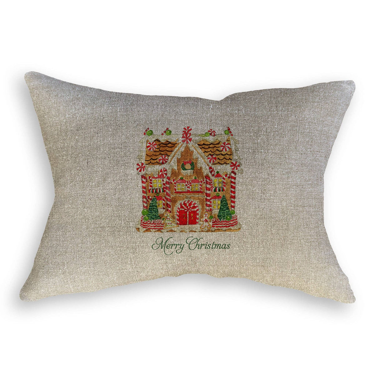 Gingerbread House with Merry Christmas Kitchen Towel
