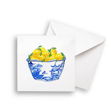Load image into Gallery viewer, Blue &amp; White Bowl with Lemons
