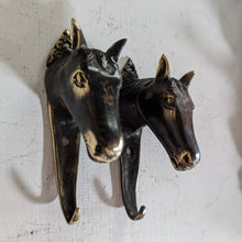 Load image into Gallery viewer, Brass Horse Wall Hook – Equestrian Tack Room &amp; Nursery Decor Hook
