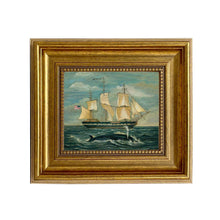 Load image into Gallery viewer, American Whaling Ship with Sperm Whale Vintage Painting Print

