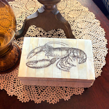 Load image into Gallery viewer, Etched Lobster Vintage Scrimshaw Bone Box, 5-1/4”
