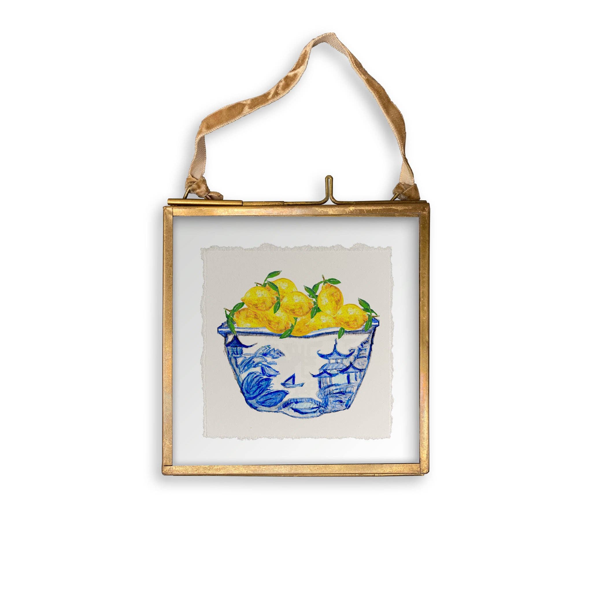 Blue & White Bowl with Lemons