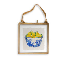 Load image into Gallery viewer, Blue &amp; White Bowl with Lemons
