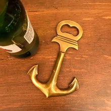 Load image into Gallery viewer, Antiqued Brass Anchor Bottle Opener | 6”| Barware | Kitchen
