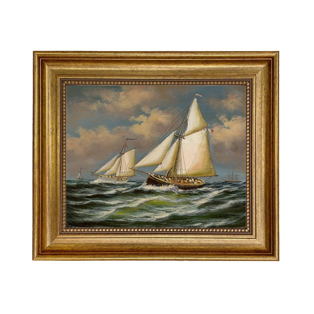 Puritan and Genesta Vintage Painting Print on Canvas
