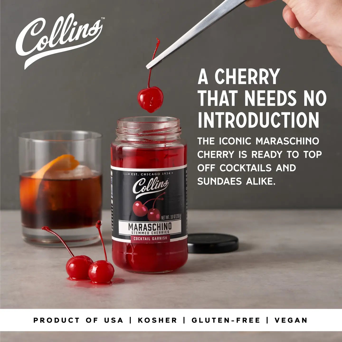 Stemmed Maraschino Cherries - 10oz