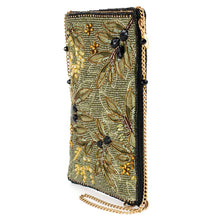 Load image into Gallery viewer, Olive Branch Beaded and Embroidered Crossbody Phone Bag
