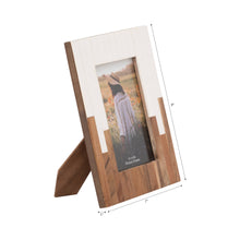 Load image into Gallery viewer, Resin Wood Casual Two-Tone Photo Frame - White, 4x6 in.
