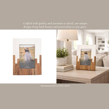 Load image into Gallery viewer, Resin Wood Casual Two-Tone Photo Frame - White, 4x6 in.
