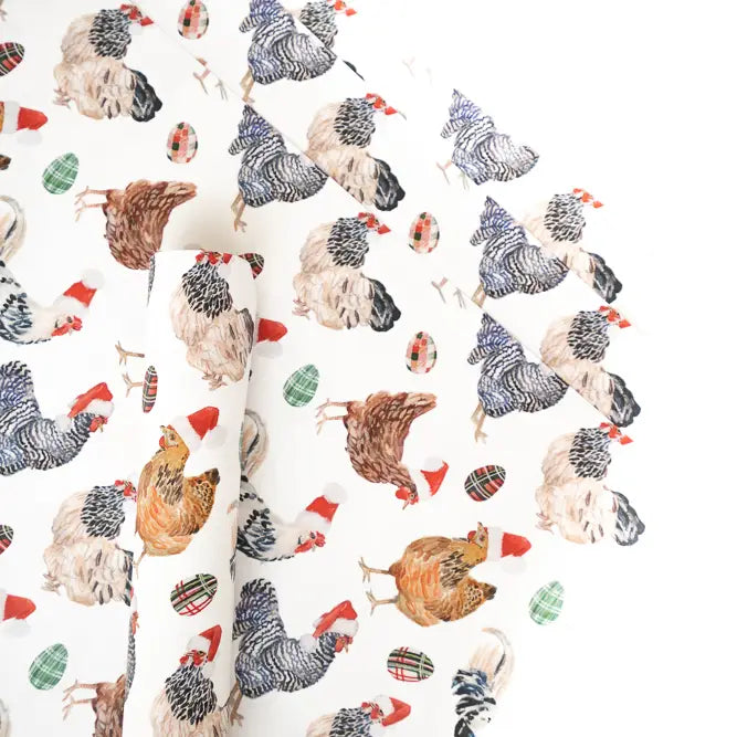 Christmas Chickens In Santa Hats Gift Wrap Roll - Wrapping Paper