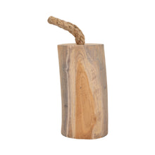 Load image into Gallery viewer, Object - Brown Wood Door Stopper with Rope Handle, 10 in.
