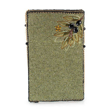 Load image into Gallery viewer, Olive Branch Beaded and Embroidered Crossbody Phone Bag
