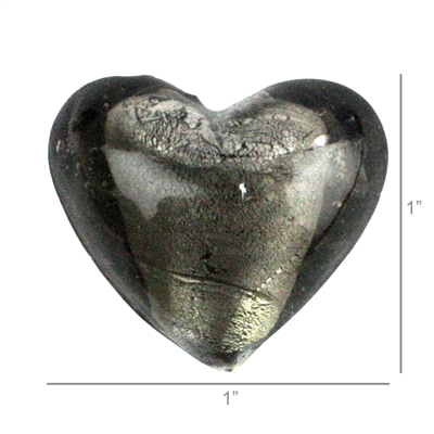 Venetian Glass Heart - Platinum