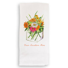 Load image into Gallery viewer, Square Vase with Flowers and Location
