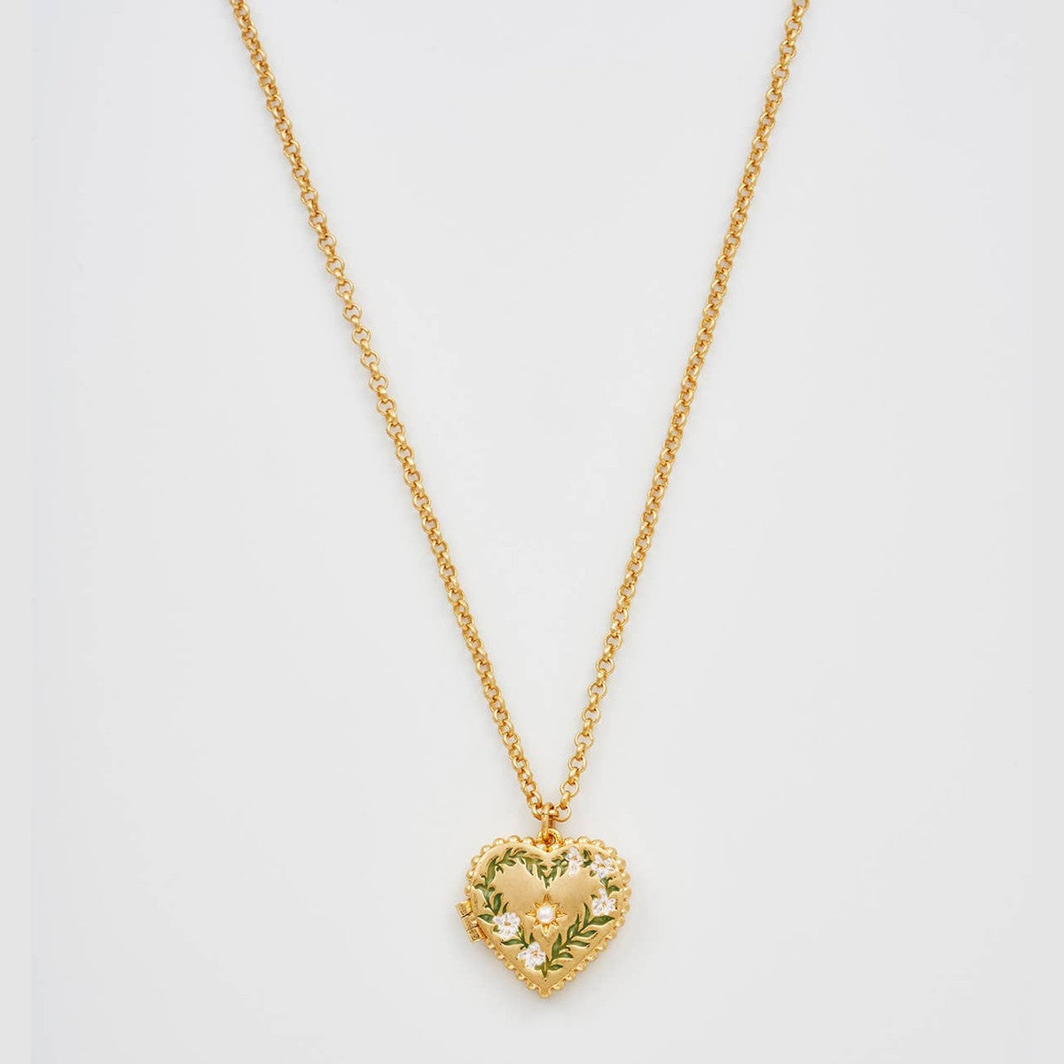 Jasmine Heart Locket Necklace