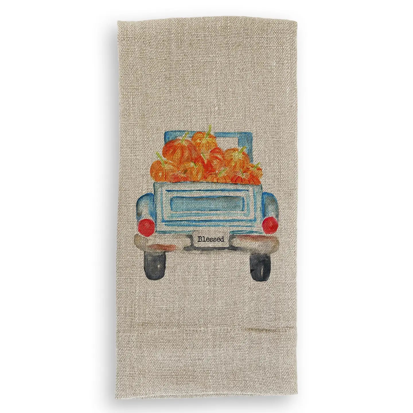 French Graffiti Natural Linen Hand Towels