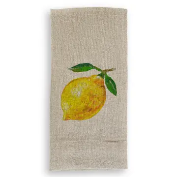 French Graffiti Natural Linen Hand Towels