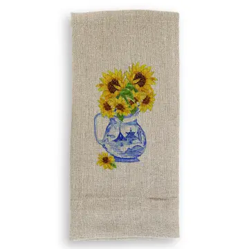 French Graffiti Natural Linen Hand Towels