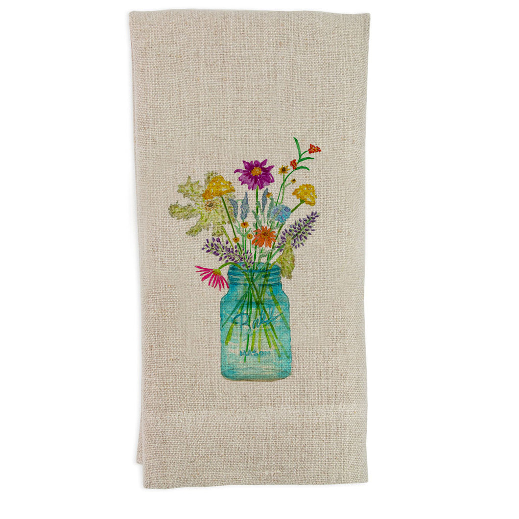 Wildflowers In a Mason Jar Guest Towel