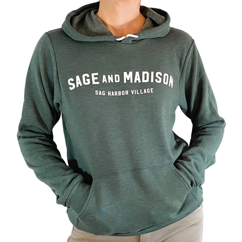 Unisex Sage and Madison Hoodie | Green/White